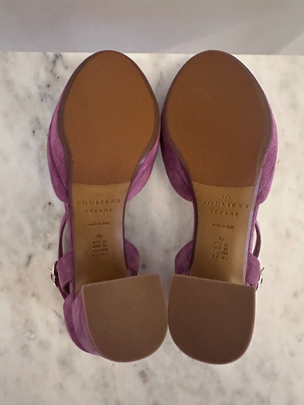 Sézane Katie Babies in dark lilac suede, size 39 ~ NWOT! - Picture 6 of 8